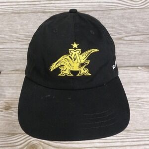 ANHEUSER BUSCH ST LOUIS BREWERY BLACK ADJUSTABLE STRAPBACK BASEBALL‎ HAT CAP